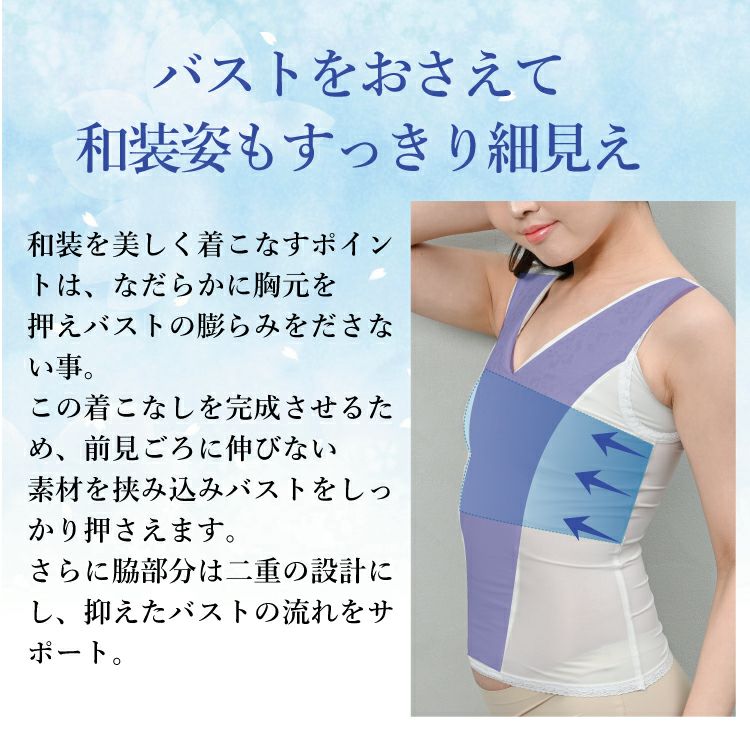 暑い日にも快適。しとや華クール、和装補正ブラジャー。Sサイズ、接触冷感新素材 和装ブラジャー「しとや華／クールタイプ」｜タムラのやさしい補正下着