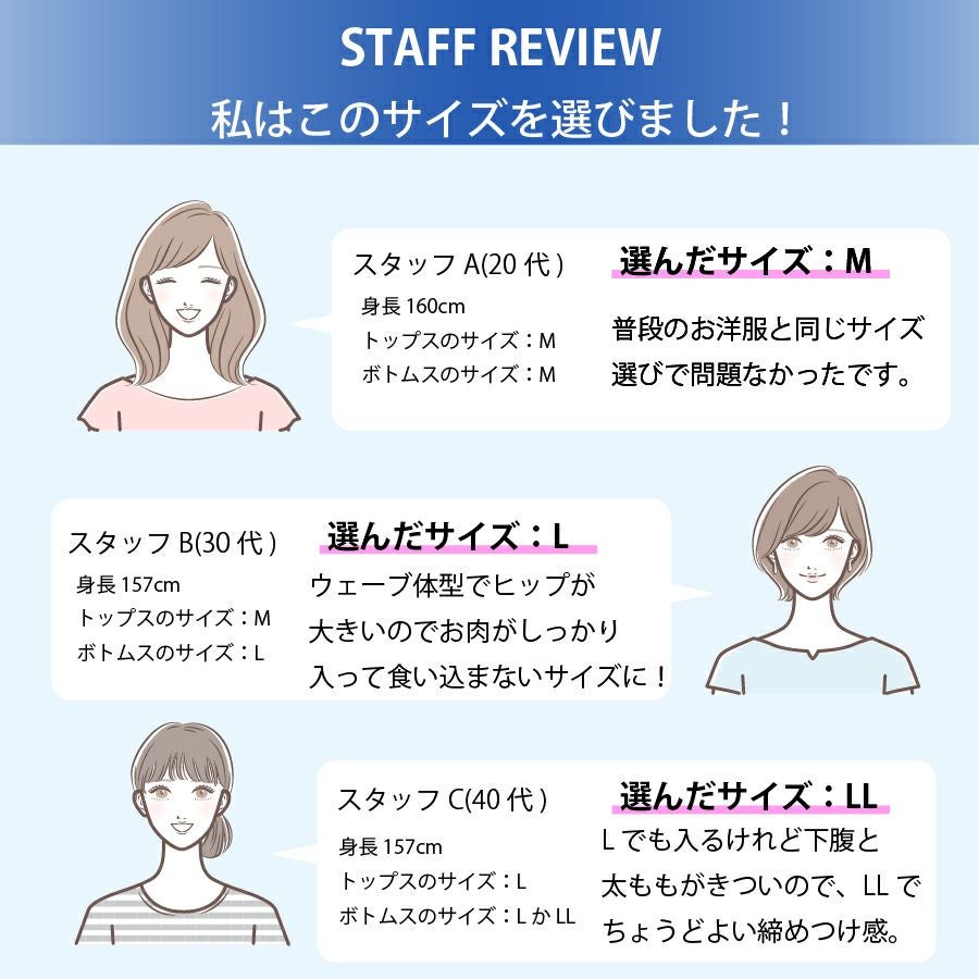 スタッフサイズ別着用感想