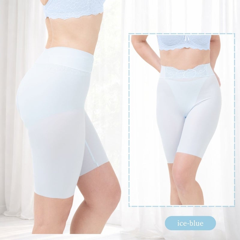 アイスブルーのロングガードル着用イメージ