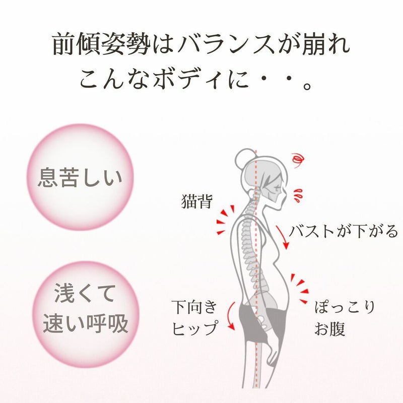 前傾姿勢でボディバランスが崩れた状態のイメージ