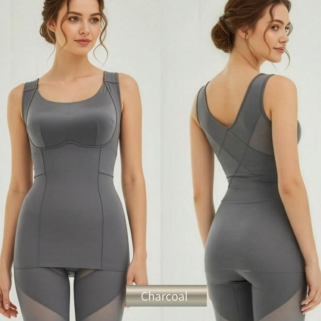 姿勢スッキリブラトップ　チャコール